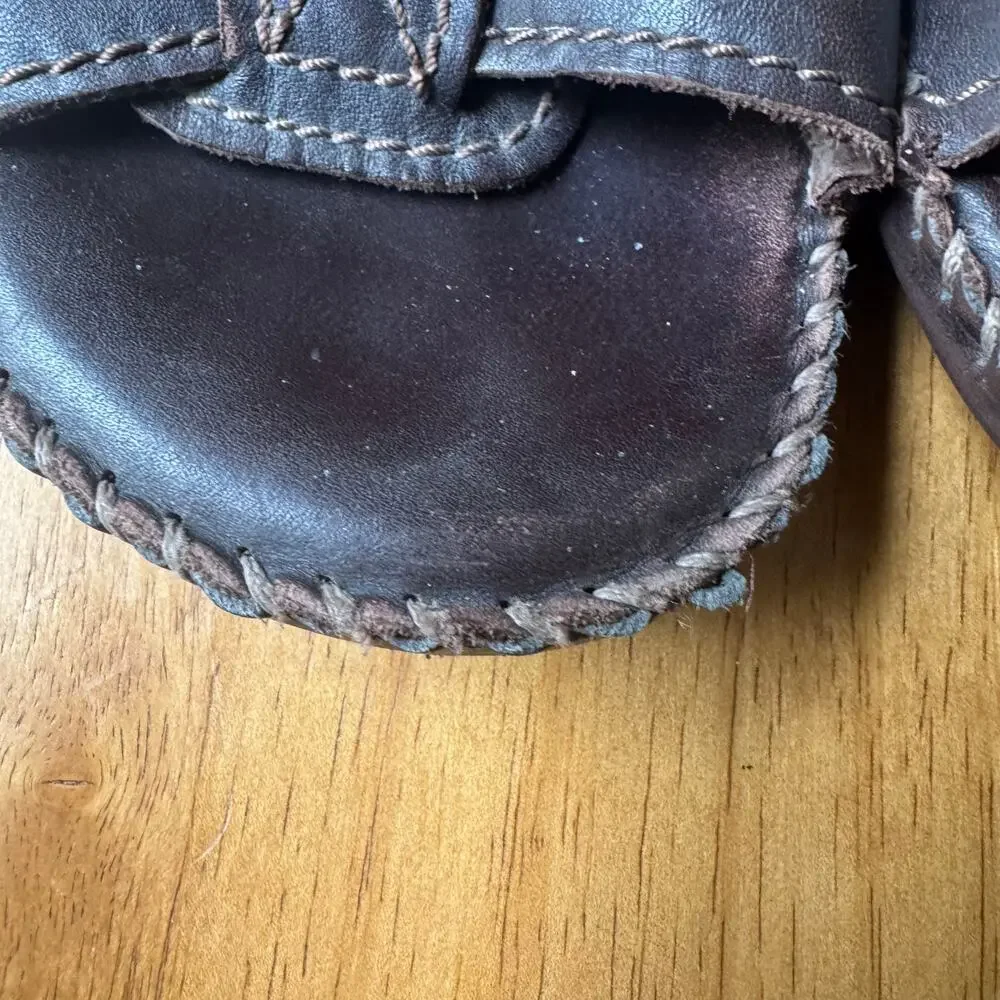 Florsheim Mens Brown Leather Fisherman Sandals Size 11 Wide  Hook Loop Closure